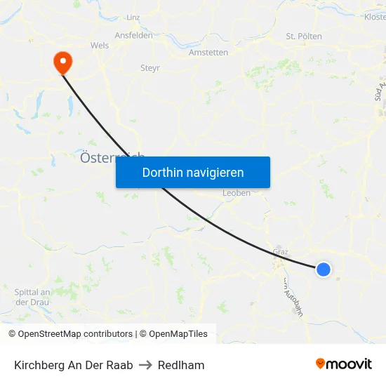 Kirchberg An Der Raab to Redlham map