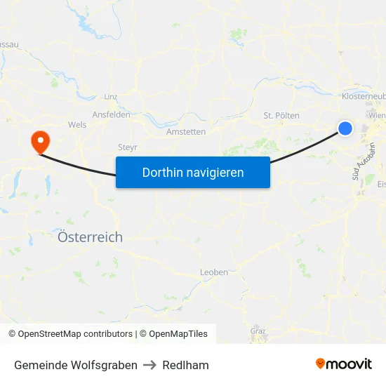 Gemeinde Wolfsgraben to Redlham map