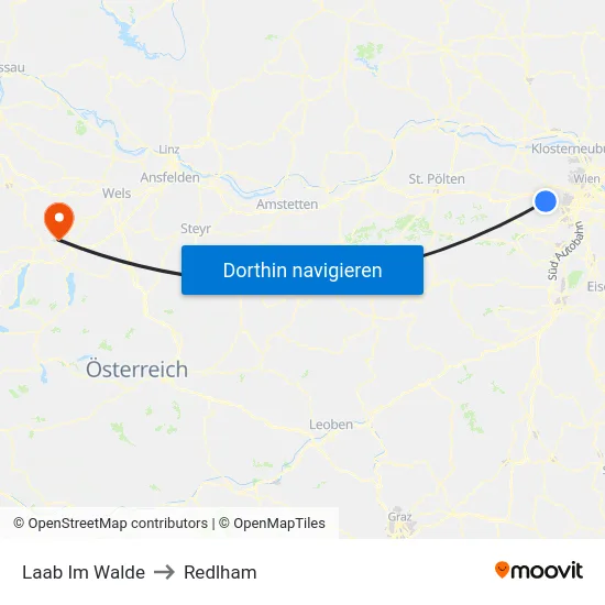 Laab Im Walde to Redlham map