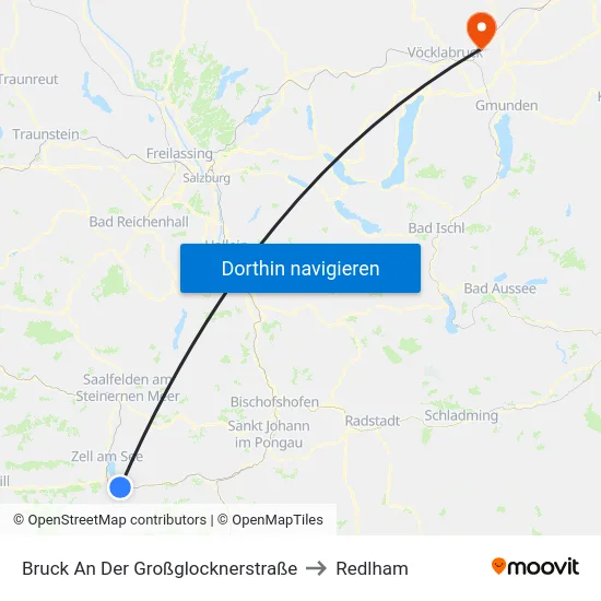 Bruck An Der Großglocknerstraße to Redlham map