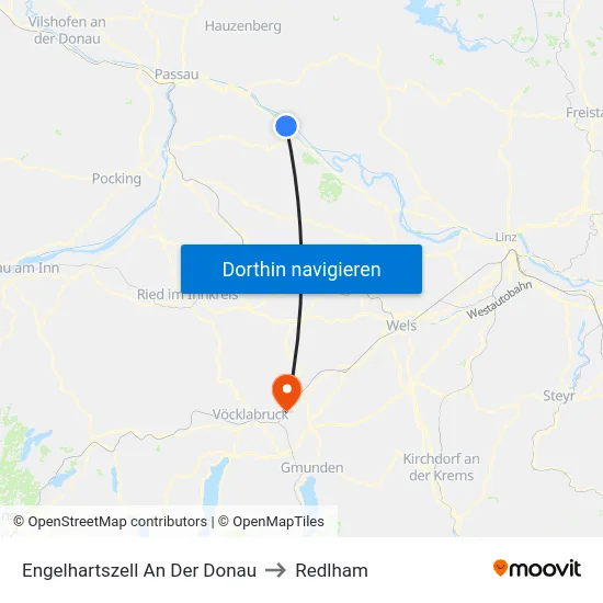 Engelhartszell An Der Donau to Redlham map