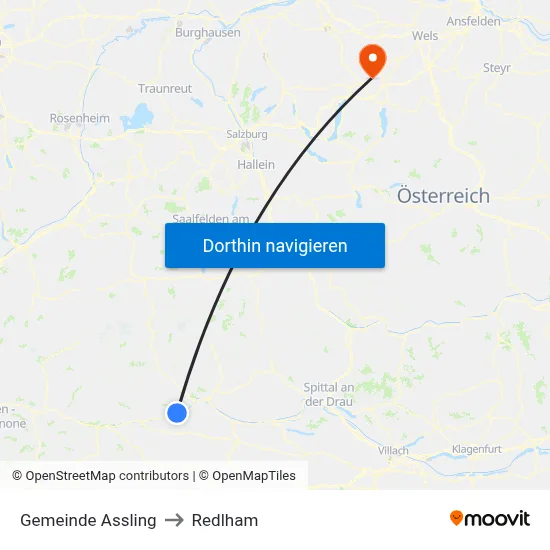 Gemeinde Assling to Redlham map