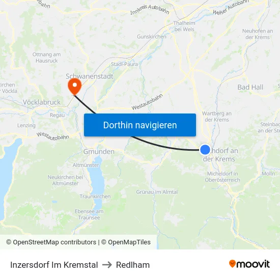Inzersdorf Im Kremstal to Redlham map