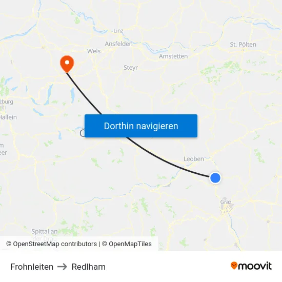 Frohnleiten to Redlham map