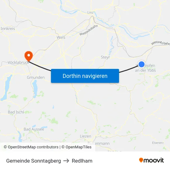 Gemeinde Sonntagberg to Redlham map