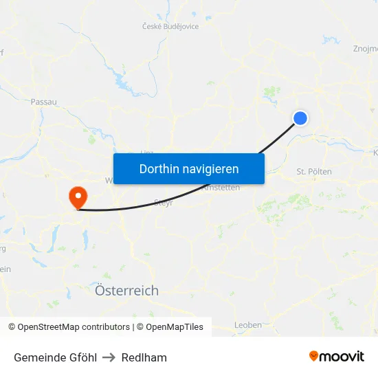 Gemeinde Gföhl to Redlham map