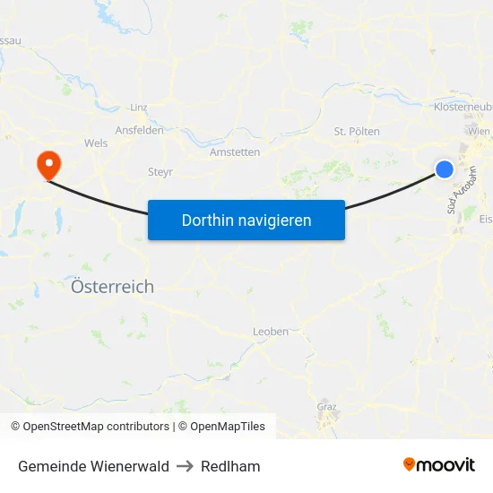 Gemeinde Wienerwald to Redlham map