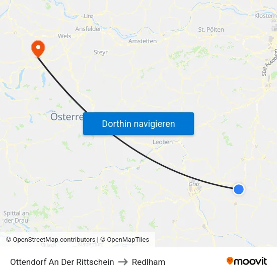 Ottendorf An Der Rittschein to Redlham map