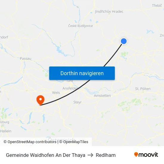 Gemeinde Waidhofen An Der Thaya to Redlham map