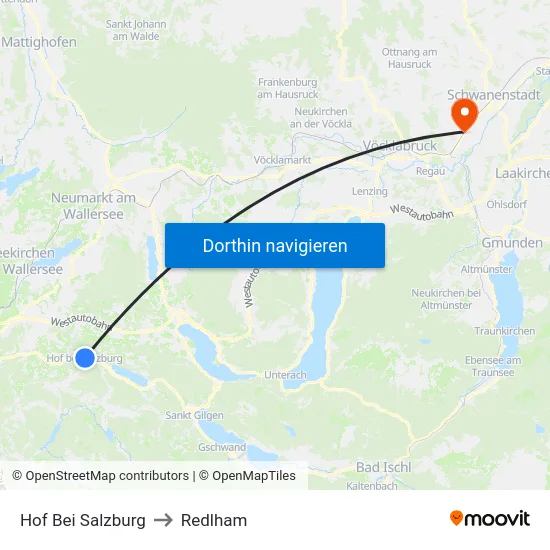 Hof Bei Salzburg to Redlham map