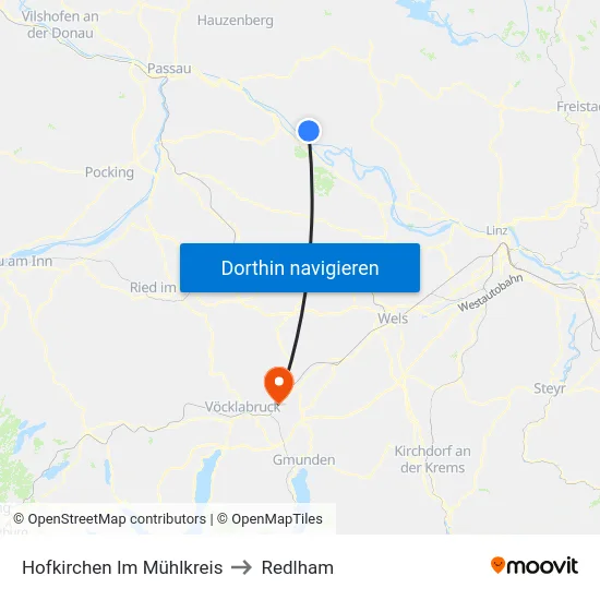 Hofkirchen Im Mühlkreis to Redlham map