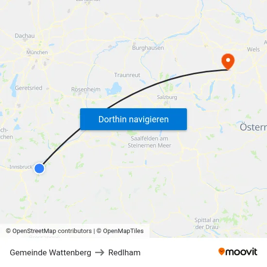 Gemeinde Wattenberg to Redlham map
