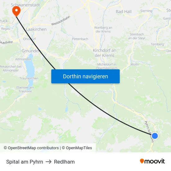 Spital am Pyhrn to Redlham map