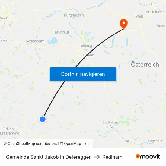 Gemeinde Sankt Jakob In Defereggen to Redlham map