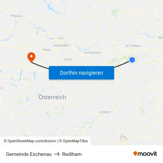 Gemeinde Eschenau to Redlham map