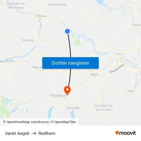 Sankt Aegidi to Redlham map