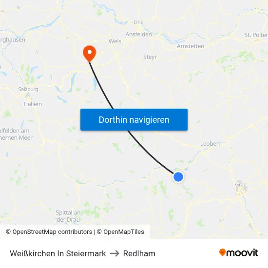 Weißkirchen In Steiermark to Redlham map
