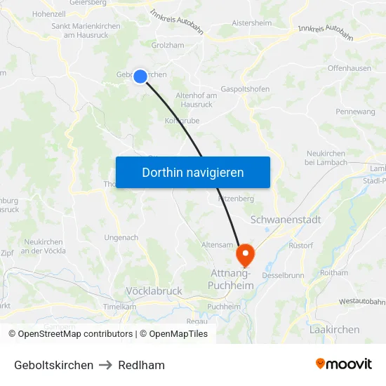 Geboltskirchen to Redlham map