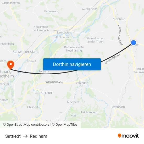 Sattledt to Redlham map