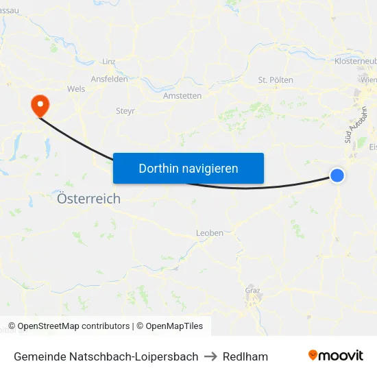 Gemeinde Natschbach-Loipersbach to Redlham map