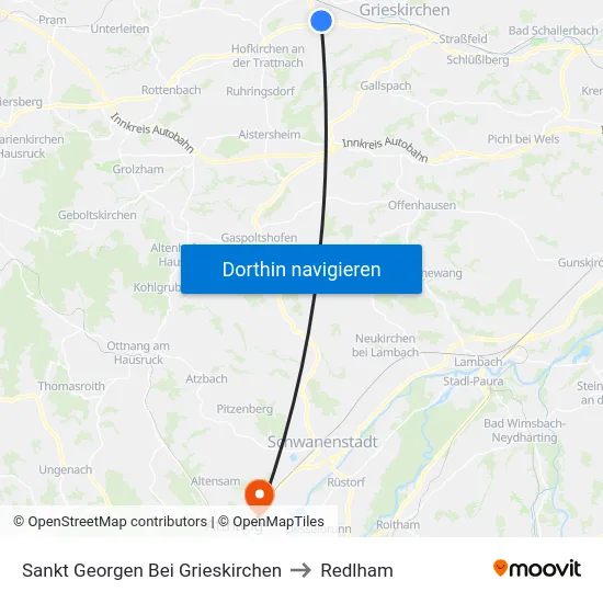 Sankt Georgen Bei Grieskirchen to Redlham map