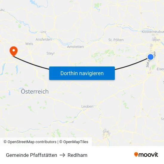 Gemeinde Pfaffstätten to Redlham map