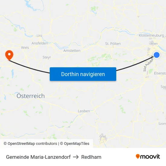 Gemeinde Maria-Lanzendorf to Redlham map