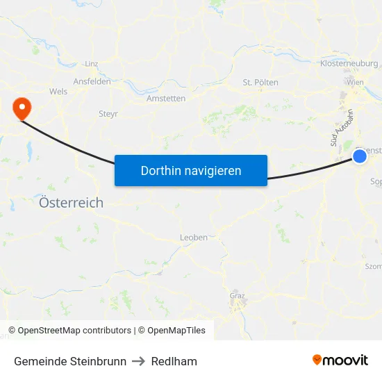 Gemeinde Steinbrunn to Redlham map