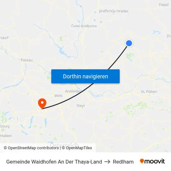 Gemeinde Waidhofen An Der Thaya-Land to Redlham map