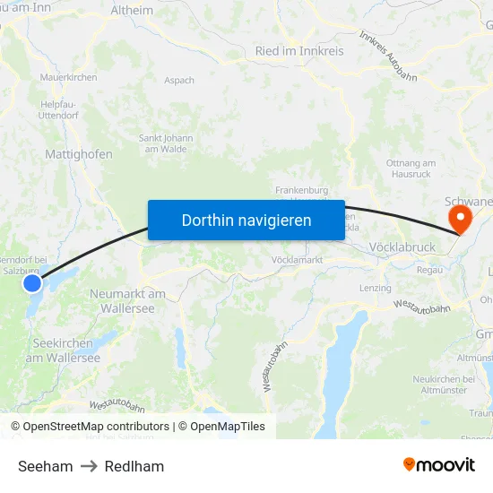 Seeham to Redlham map
