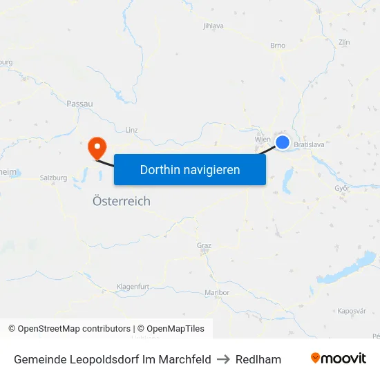 Gemeinde Leopoldsdorf Im Marchfeld to Redlham map