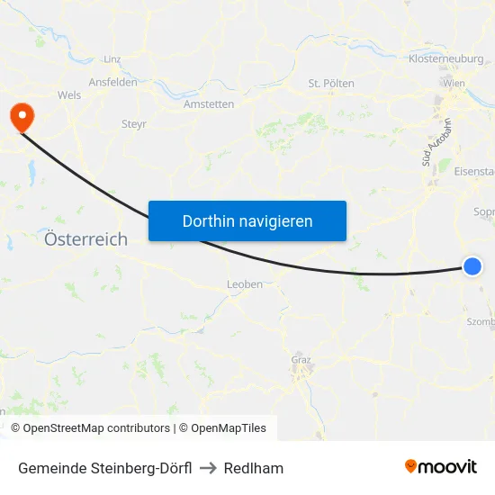 Gemeinde Steinberg-Dörfl to Redlham map