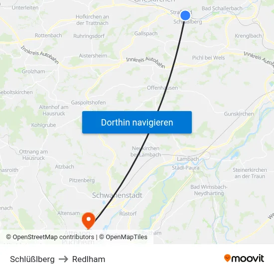 Schlüßlberg to Redlham map