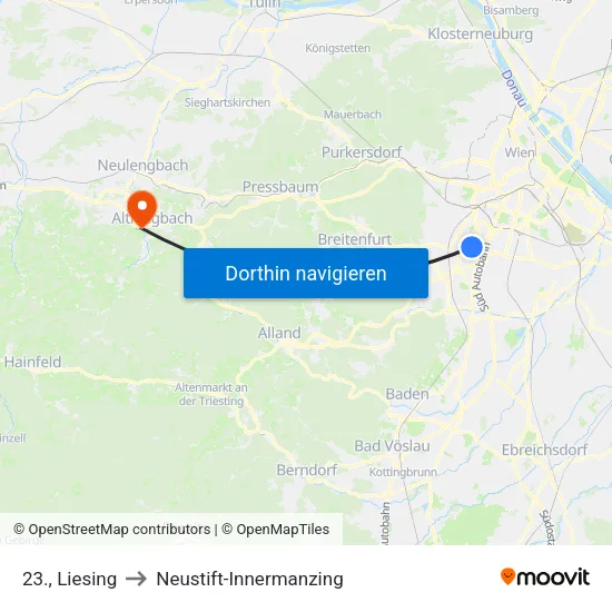 23., Liesing to Neustift-Innermanzing map