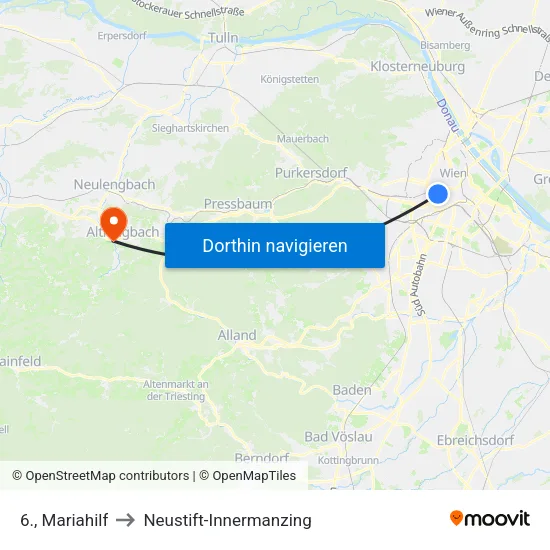 6., Mariahilf to Neustift-Innermanzing map