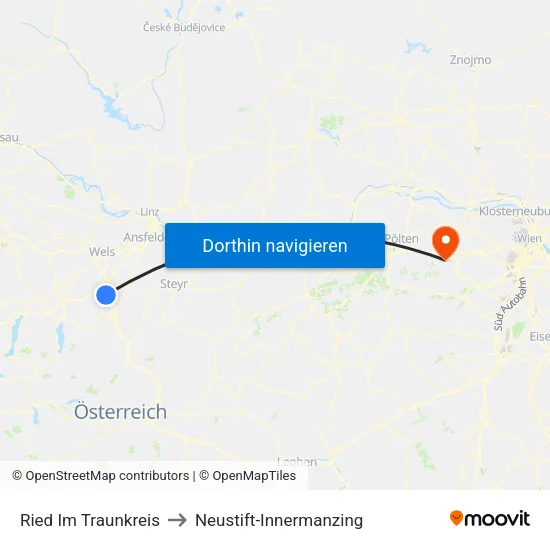 Ried Im Traunkreis to Neustift-Innermanzing map