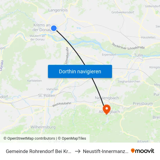 Gemeinde Rohrendorf Bei Krems to Neustift-Innermanzing map