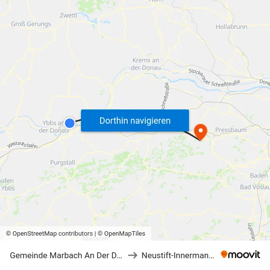 Gemeinde Marbach An Der Donau to Neustift-Innermanzing map