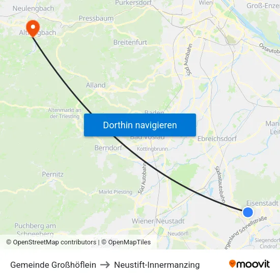 Gemeinde Großhöflein to Neustift-Innermanzing map