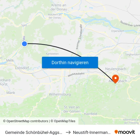 Gemeinde Schönbühel-Aggsbach to Neustift-Innermanzing map