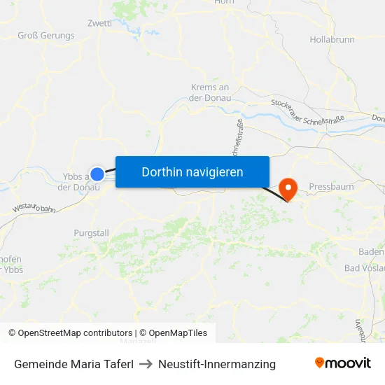 Gemeinde Maria Taferl to Neustift-Innermanzing map