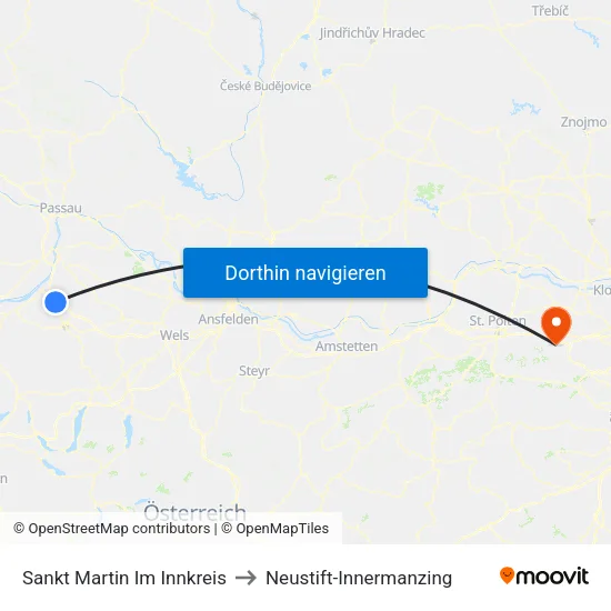 Sankt Martin Im Innkreis to Neustift-Innermanzing map
