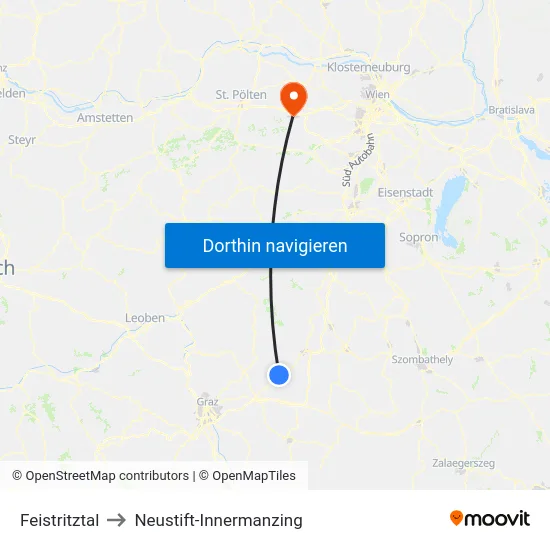 Feistritztal to Neustift-Innermanzing map
