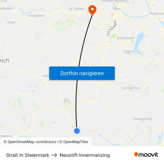 Straß In Steiermark to Neustift-Innermanzing map