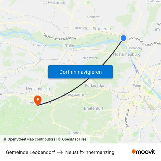 Gemeinde Leobendorf to Neustift-Innermanzing map