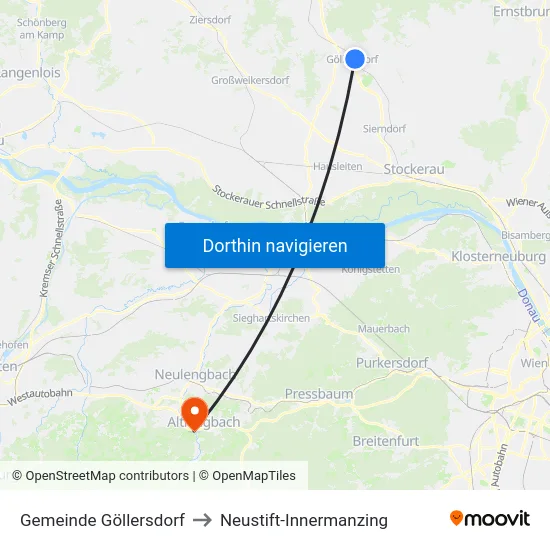Gemeinde Göllersdorf to Neustift-Innermanzing map