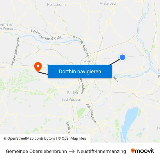 Gemeinde Obersiebenbrunn to Neustift-Innermanzing map