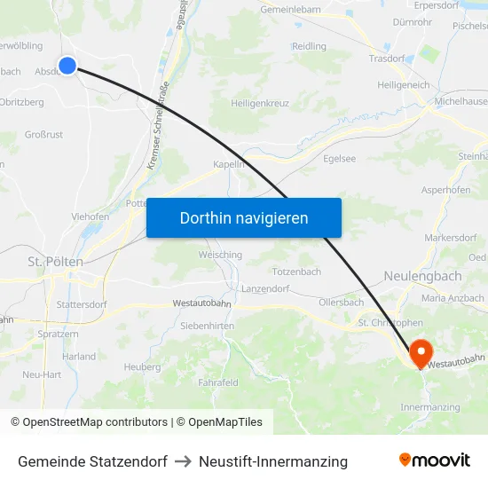 Gemeinde Statzendorf to Neustift-Innermanzing map