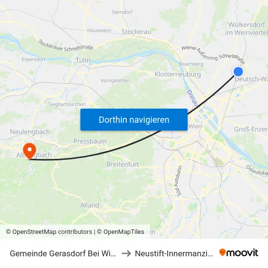 Gemeinde Gerasdorf Bei Wien to Neustift-Innermanzing map