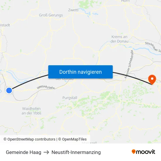 Gemeinde Haag to Neustift-Innermanzing map